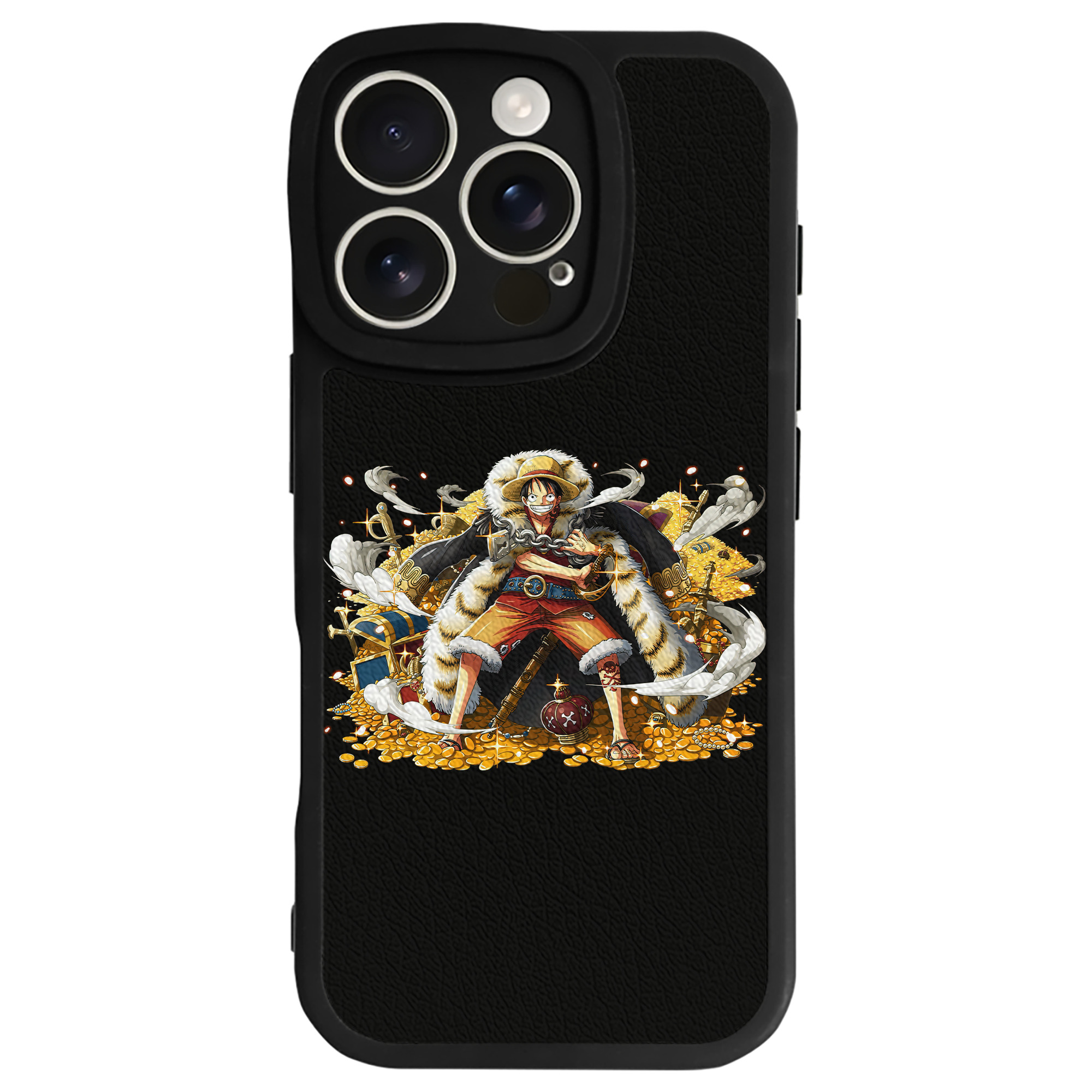 （画像用） ワンピース モンキー・D・ルフィ ONE PIECE Monkey D. Luffy 【iPhone 16シリーズ対応】シリコンスマホケース（レザー調） 材質：シリコン